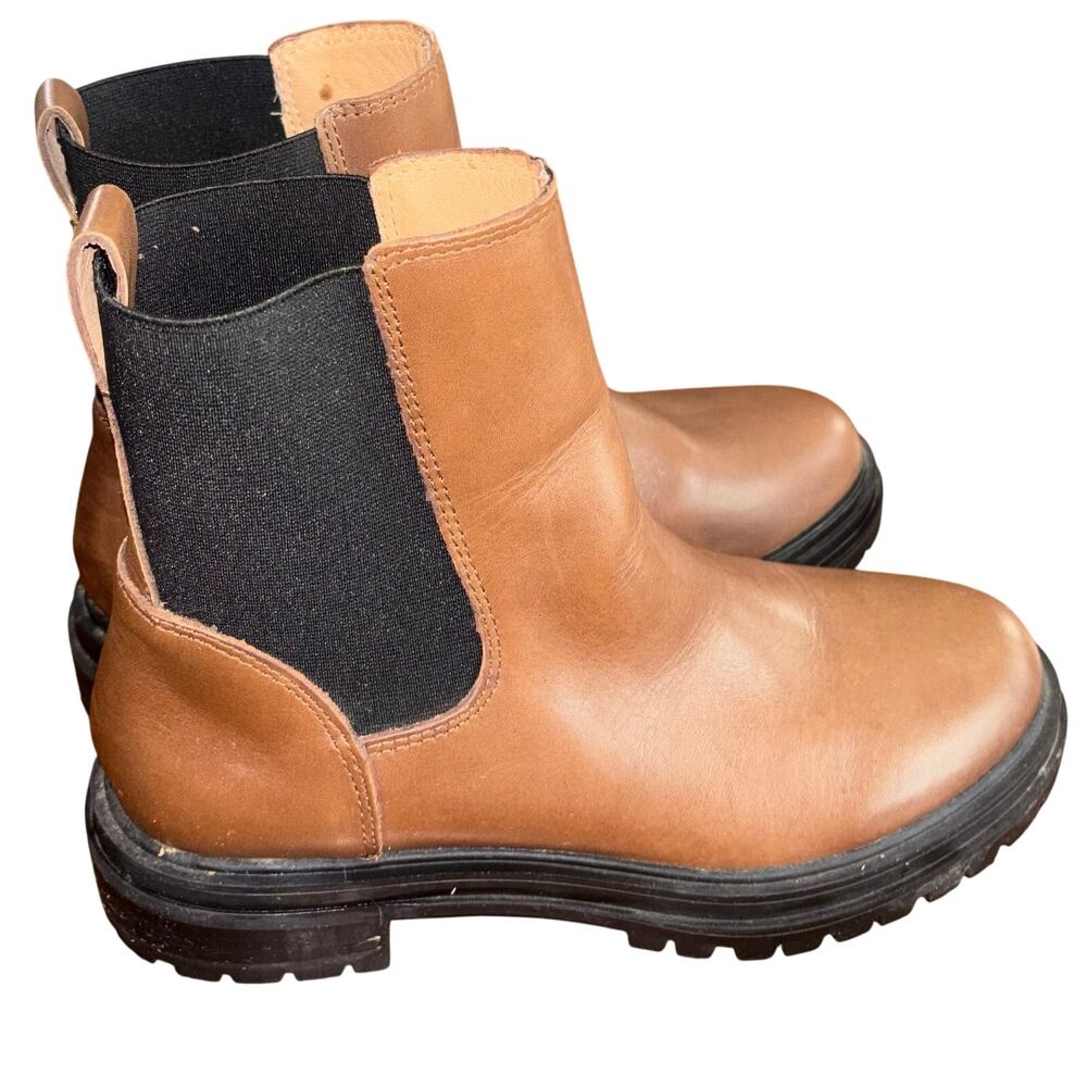 Madewell Tan Leather Chelsea Ankle Boots